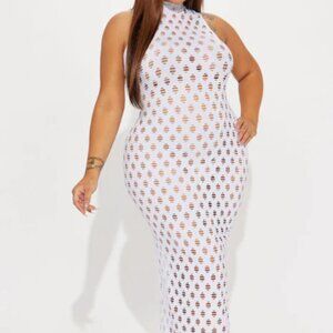 Sleeveless mesh maxi dress